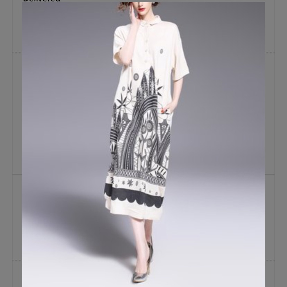 Geometric shirt dress